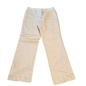 Brooks Brothers Beige Caroline Fit Wide leg Linen Pants EUC